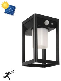 Applique da parete Solare con Sensore Movimento Nera IP54 serie Vimo Colore Bianco Naturale 4.000K