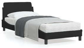 Giroletto Con Testiera Senza Materasso Nero 80x200 Cm Velluto /
