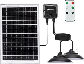Aigostar - Lampada solare a LED con sensore 2xLED/35W/12V 6000mAh 6500K Ø15cm + telecomando