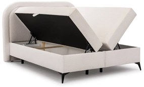 Letto boxspring bianco con contenitore 160x200 cm Ornes – Ropez