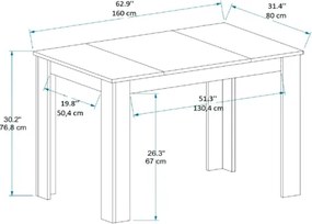 Tavolo Da Pranzo Fisso 80x160 Cm Da Cucina Effetto Legno Demis Noce
