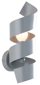 Applique Moderna Helix 1 Luce In Ferro Laccato Grigio