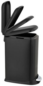 Cestino per la spazzatura nero opaco in acciaio con pedale 20 l Design – Wenko