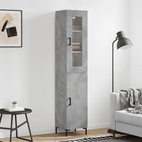 Credenza Grigio Cemento 34,5x34x180 Cm İn Legno Multistrato /
