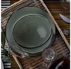 Set da tavola 18 pezzi, verde/porcellana
