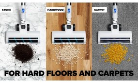 Niceboy ION Hurricane H5- Aspirapolvere a batteria 2in1 150W/2200 mAh bianco/blu