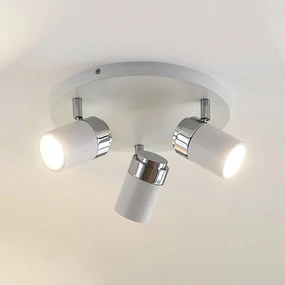 Lindby fatto Kardo, rotondo, a 3 luci, bianco, metallo, IP44