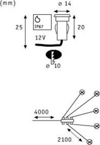 Paulmann 98892 - Estensione SET 5X LED/0,16W IP67 Luce da incasso MICRO 12V