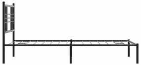 Giroletto con testiera in metallo nero 100x190 cm