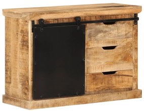 Credenza 80x30x55 cm in legno grezzo massello di mango