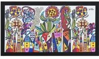 Zerbino Gomma Dipinto Artistico Jack Ottanio Pop Art 40x70 cm Antiscivolo Plutone Garden (H)