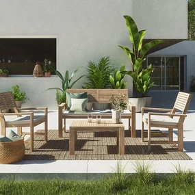 Salotto da giardino Solis NATERIAL in n/a marrone con cuscini in