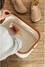 Scatola color crema in tessuto 38x26x16 cm Bamboo/Linen – Bigso