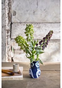 Vaso in gres blu dipinto a mano Tulle - Kähler Design