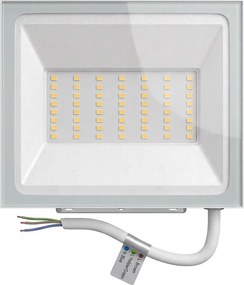 Faro LED 50W IP65 in Alluminio Bianco con OSRAM chip LED Colore Bianco Caldo 3.000K