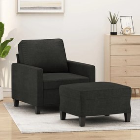 Poltrona Con Poggiapiedi Nero 60 Cm İn Tessuto /