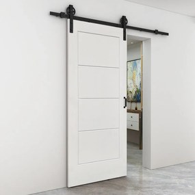 Porta scorrevole Bent in alluminio bianco, L 93 x H 212 cm, con binario Rodeo Reversibile