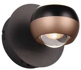 Lampada da parete a LED ø 10 cm in colore nero-rame Orbit - Trio Select