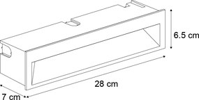 Set di 6 luci da parete ad incasso moderne nere 28cm incl. LED IP65 - Mert