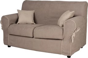 Divano 2 posti tessuto sfoderabile VERONA 150 cm Tortora bordino beige