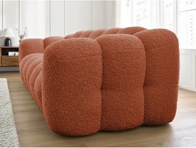 Divano color mattone con rivestimento in bouclé 232 cm Hippolyte – Bobochic Paris