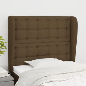 Testiera Ad Orecchio Marrone Scuro 83x23x118/128 Cm İn Tessuto /