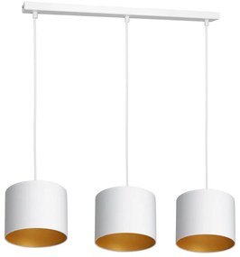 Lampadario a sospensione con filo ARDEN 3xE27/60W/230V bianco/oro
