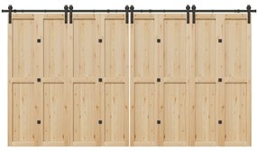 Kit Di Binari Per Porte Scorrevoli 400 Cm Acciaio Nero /