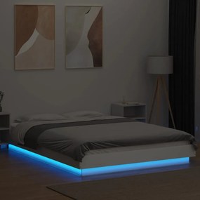 Giroletto con luci led bianco 140x200 cm in legno multistrato