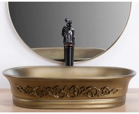 REA-U3305 -  Lavabo da appoggio WILMA RUSTIC 38x55 cm ceramica/rame