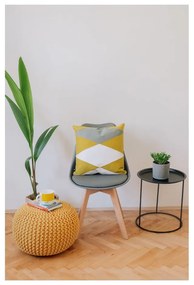 Poggiapiedi giallo con rivestimento in lavorato a maglia Jagger – Bonami Essentials