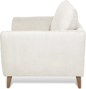 Poltrona in velluto a coste bianco Paris - Scandic