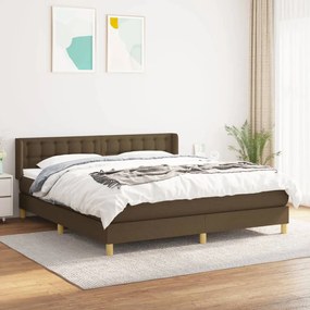 Giroletto A Molle Con Materasso Marrone Scuro 160x200cm Tessuto /
