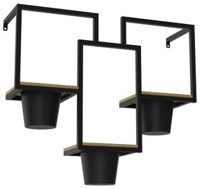 Vaso da fiori da parete 46x53 cm nero