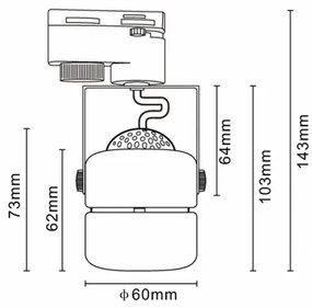 Faretto per sistema a binario PRAHA 3xGU10/10W/230V nero