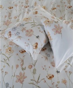 Set copripiumino e federa bianco in raso di cotone per letto matrimoniale ed esteso 240x220 cm Ivory Garden Floral – Mila Home Luxury