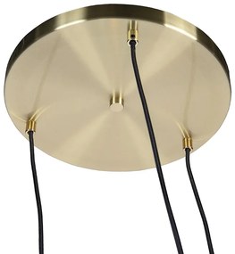 Lampada a sospensione intelligente in ottone con 3 ST64 WiFi con vetro blu - Pallon