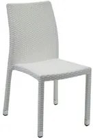 Sedia polyrattan adila bianco ghiaccio quadro cm47x61h44/46/88