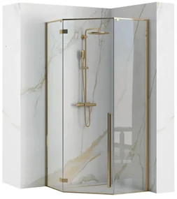 Rea Diamond box doccia 100x100 cm oro lucida/vetro trasparente REA-K6616