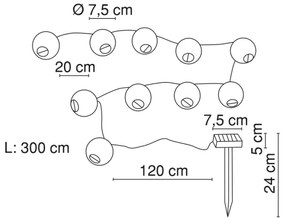 Globo 33971 - Catena LED solare 10xLED/0,06W/1,2V IP44