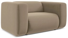 Poltrona beige con rivestimento in velluto Ekahi – Makamii