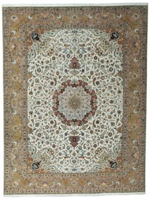 Tabriz Tappeto persiano 400x310 Beige (Iran) Annodato A Mano