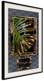 Poster  Monstera in the Frame  Cornice Quadri Cornice nera con pass-partout, Larghezza x Altezza Home decor 30x45