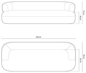 Divano in tessuto bouclé beige 226 cm Jenny - Micadoni Home