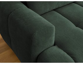 Divano angolare verde allungabile e con contenitore (penisola a destra/chaise lounge) con rivestimento in ciniglia Fuji – Bobochic Paris