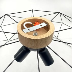 Brilagi - Plafoniera WOODY BASKET 3xE27/60W/230V Ø 80 cm rovere