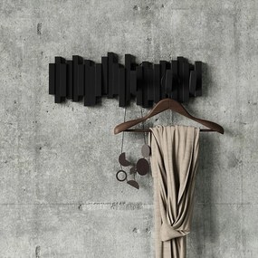 Appendiabiti da parete in plastica nera Sticks - Umbra