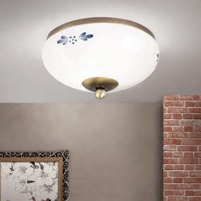 Orion DL 7-672 - Plafoniera LANDHAUS 1xE27/60W/230V diametro 21 cm bronzo/bianco