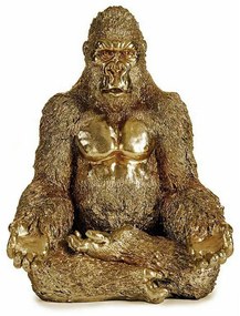 Statua Decorativa Gorilla Yoga Dorato 19 x 26,5 x 22 cm (4 Unità)