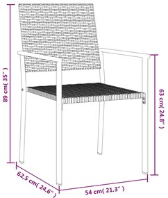 Set da Pranzo da Giardino 5 pz in Polyrattan e Acciaio